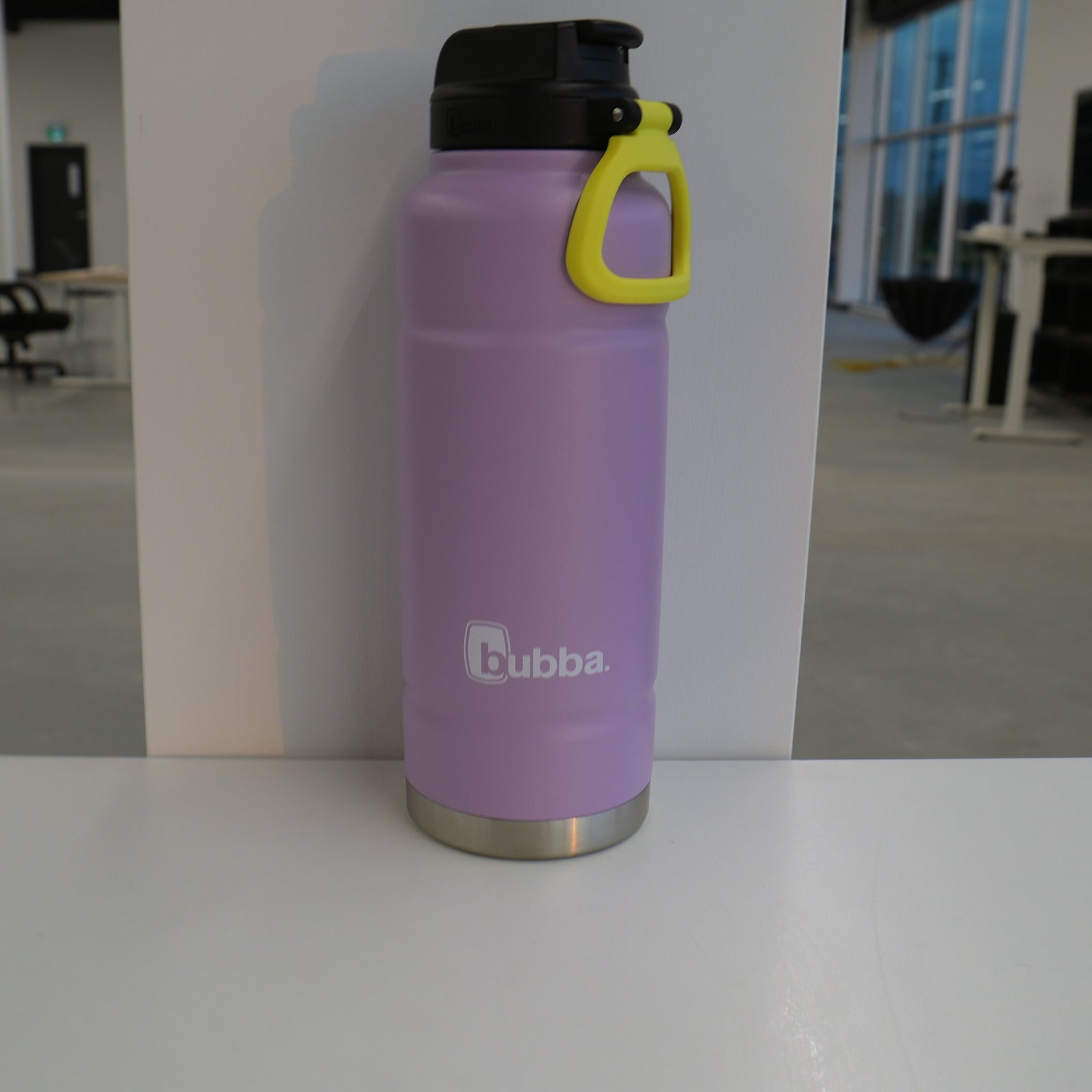 bubba 40 oz Trailblazer in Lavender Frost, three-quarter view showing the ribbed body and stainless steel base ring