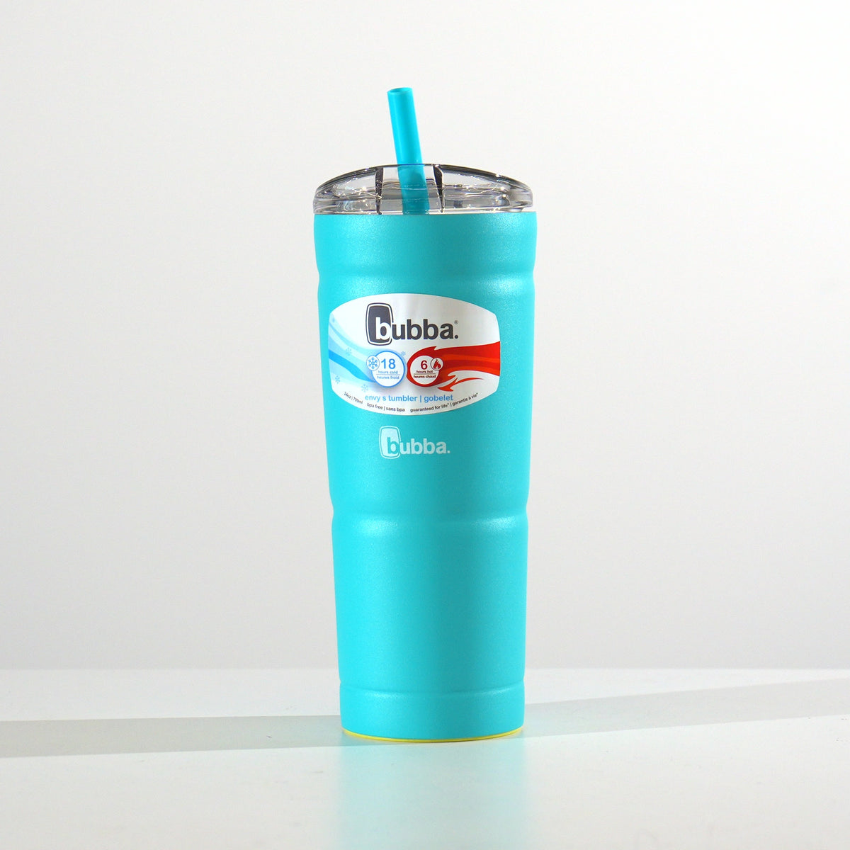 24 oz Envy S tumbler with straw lid in Scuba, studio photo