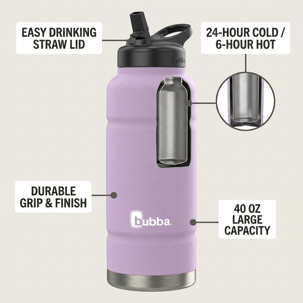 40 oz Trailblazer Insulated Bottle with Straw Lid, Lavender Frost